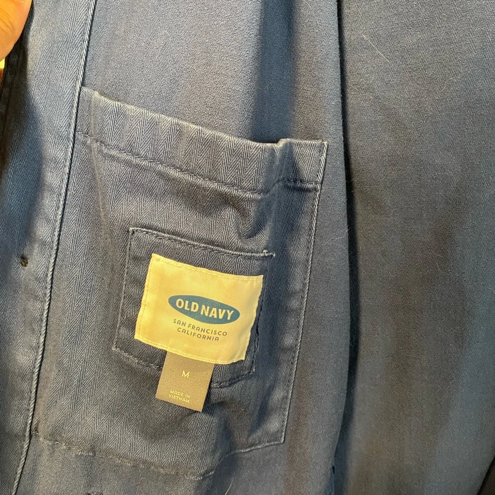 Blue Button-Up Work Jacket - Picture 3 of 3